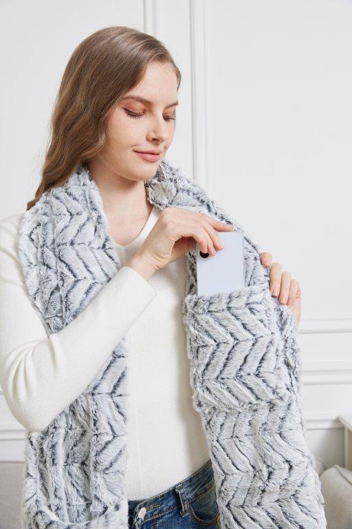 Grey Chevron Cutwork